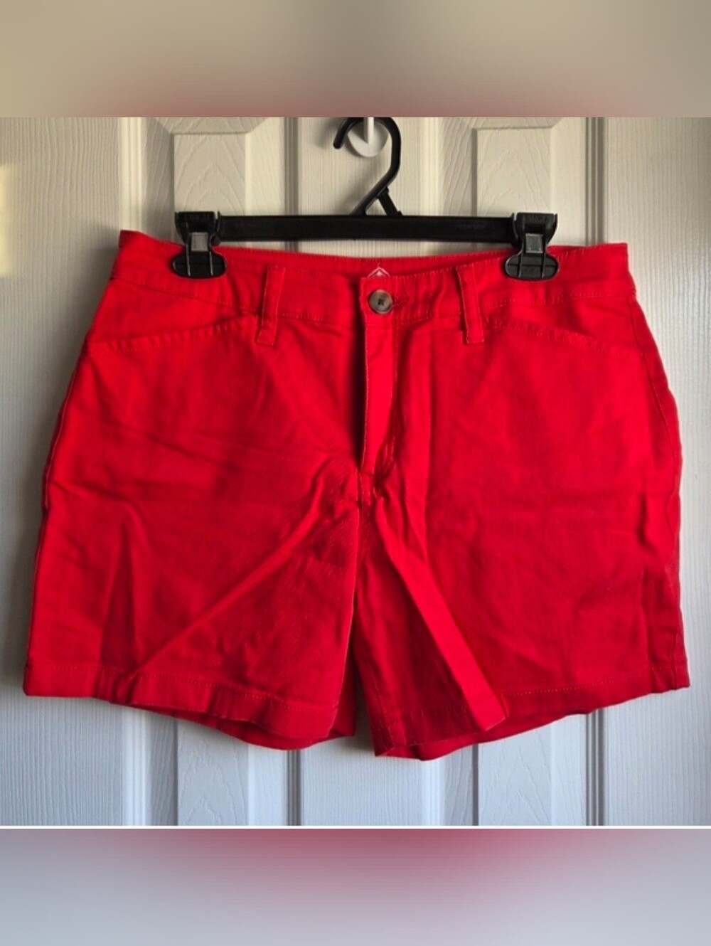 St. John's Bay Bright Red Cotton-Blend Jean Shorts